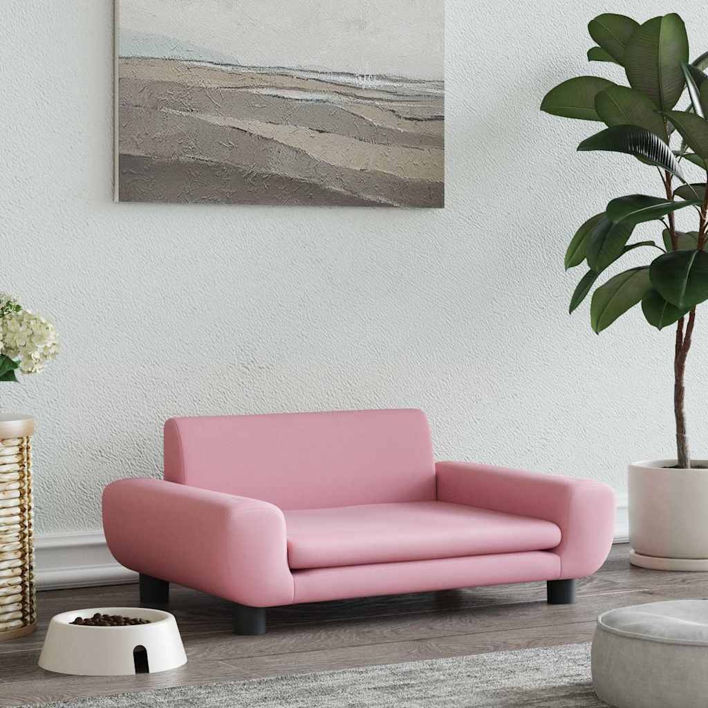 Divano per Cani Rosa in Velluto Morbido 70x45x33 cm - Comfort Premium