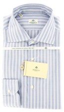 Borrelli Blue Striped Shirt - Extra Slim - 16/41 - EV4977ROY