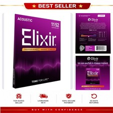 Cordes guitare acoustique Elixir Bronze phosphoreux NANOWEB Custom Light