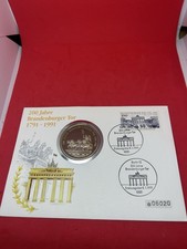 200 Jahre Brandenburger Tor 1791 - 1991 mit Briefmarke, Stempel und Zertifikat