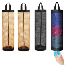 4 Pack Plastic Bag Holder Plastic Mesh Bags Dispenser Organizer for Home Kitchen
