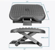 Mount-It! Ergonomic Under Desk Footrest with 3 Height Levels Height Adjustable