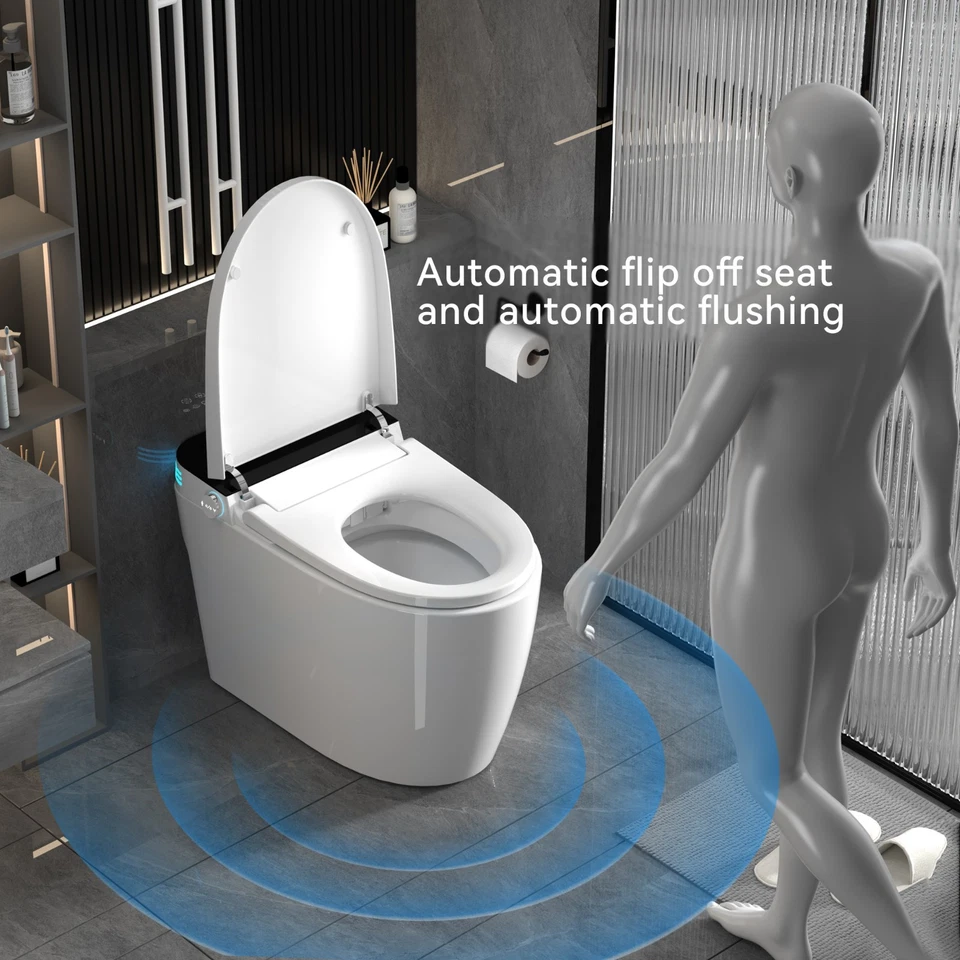 White Smart Toilets with Heated Bidet Seat. Portable toilet with bidet built. - Image 3 of 4
