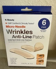 K-Beauty Micro-Needle Wrinkles Anti-Line Patch, 6 Patches/Under Eye &Smile Lines