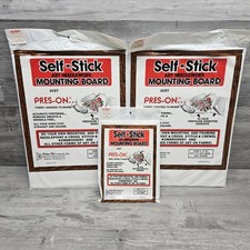Lot of 3 Self-Stick Art Needlework Mounting Board Pres-On 5x7" 1 9x12" 2 NOS