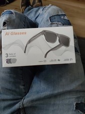 AI Glasses Smart Glasses w/ 3 Lens Sets, HD Video, Wi-Fi & Bluetooth