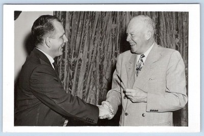 1950-60's RPPC DWIGHT D EISENHOWER & RICHARD POFF VIRGINIA POLITICIAN POSTCARD