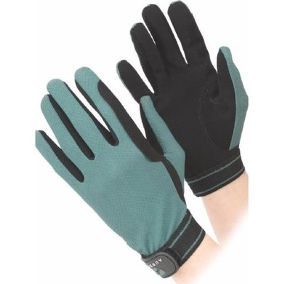 Aubrion Equestrian Riding Gloves Air FLow Mesh Green sz M Med  NEW
