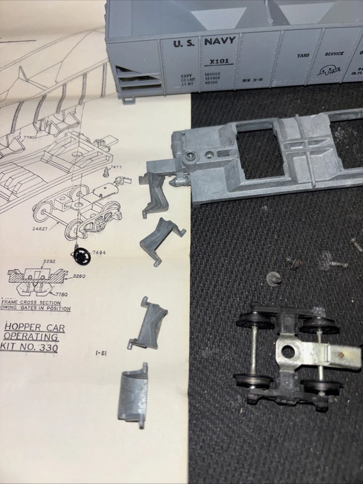 Tyco Mantua U.S. Navy Operating HO Hopper Kit, 1960’s, Box, All Steps - Image 2 of 4
