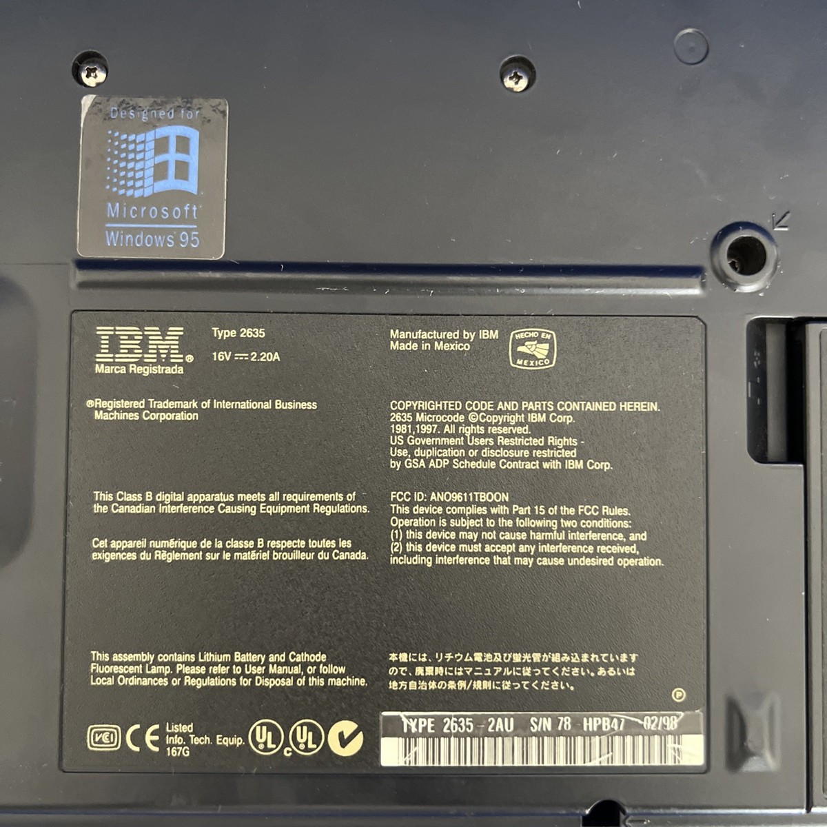 Vintage IBM ThinkPad 380D 2635 Clean Tested | eBay