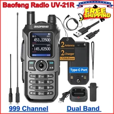 Baofeng UV-21R Dual Band Ham Radio, Long Range, Rechargeable, 999 Channel, VOX