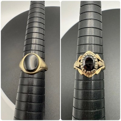 2 Vintage Siegelringe 9 kt 375 Gold, komplett gepunzt