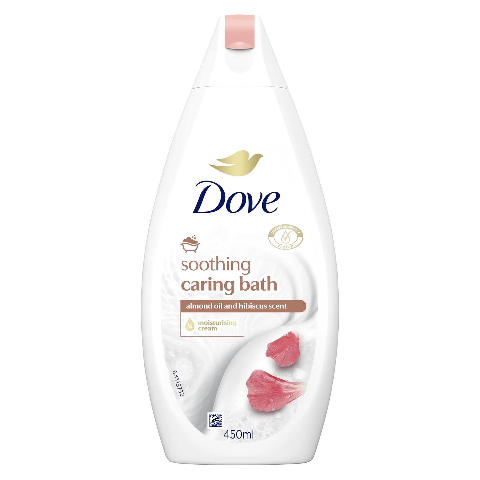 Soothing Caring Bath Soak with ¼ moisturising cream, almond cream & hibiscus ...