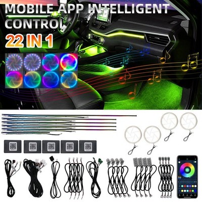 RGB Symphony LED Innenraumbeleuchtung Auto KFZ Ambiente Leuchten Glasfaser DHL