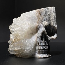 119G Natural white crystal cluster mineral specimen hand-carved skull Decoration