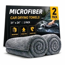 2 Pack Professional Large Microfiber Car Drying Towels 31" x 24" , Scratch Free