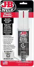 J-B Weld Plastic Bonder Urethane Adhesive 25 ml Syringe – Fast Set & Gap Filler