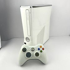 MICROSOFT XBOX 360 Slim console completa da 4 GB bianca+ CONTROLLER-cavi+FIFA 18