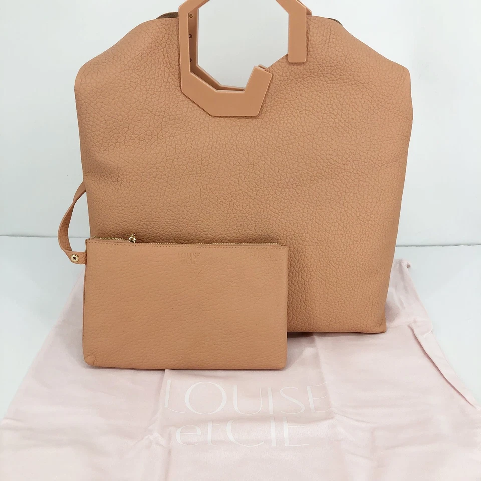 $498 Bolso de Mano LOUISE ET CIE Mujer Cuero Linn 16" x 17" Rosa Clavel Nuevo con Etiquetas Foto 4 de 4