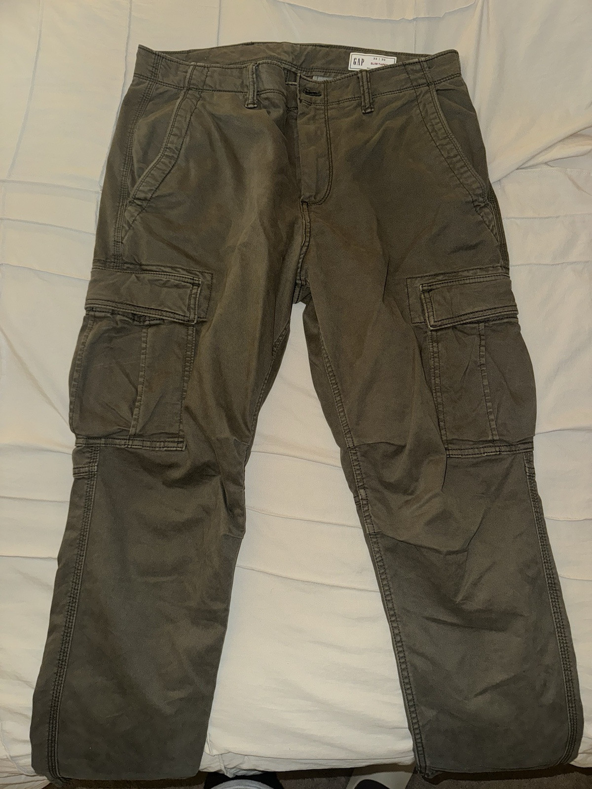 Vintage Men's Gap Cargo Pants, Slim Tapered, Brown, Sz. 33x30 Y2K
