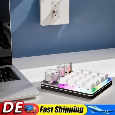 16 Keys 3 Knobs Macro Pad Type-C Wired Mini Keypad Wireless Keyboard for Gaming