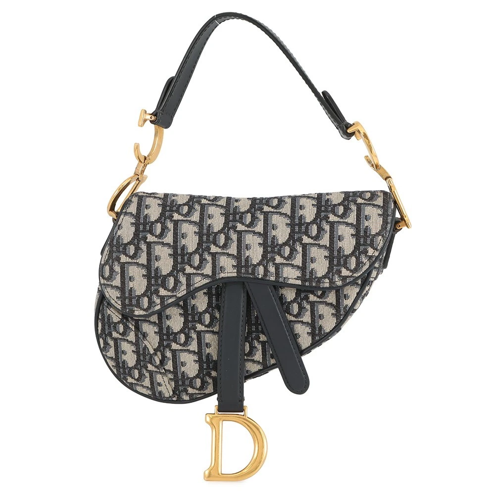 Dior — Dior Oblique saddlebag Size Mini Canvas/Leather Navy/Beige M0456CTZQ