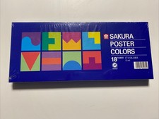 SAKURA Poster Paints 18-Piece Set, Brand New, 17 Colors F/S From Japan