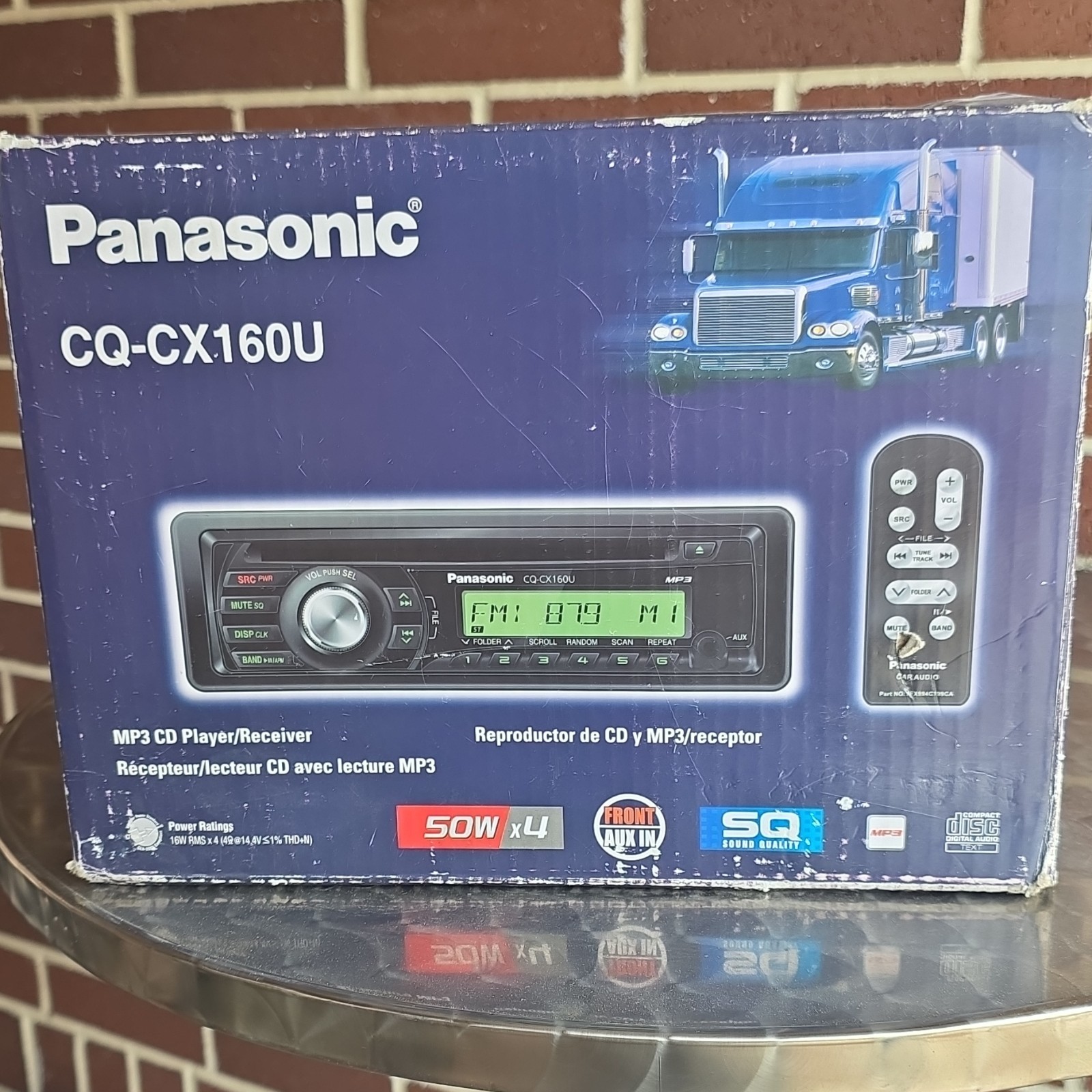 Receiver 1 Din Front Aux Detachable Face Eq