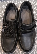 Nunn Bush Cameron Moc Toe Oxford Shoes Lightweight Black Tumbled 83890-78