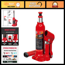2 Ton Hydraulic Welded Bottle Jack - 4000 Lb Capacity Heavy Duty Red