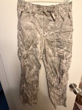 Abercrombie unisex K 11/12 Pants Camo Cargo Pockets Gray Drawstring Lightweight