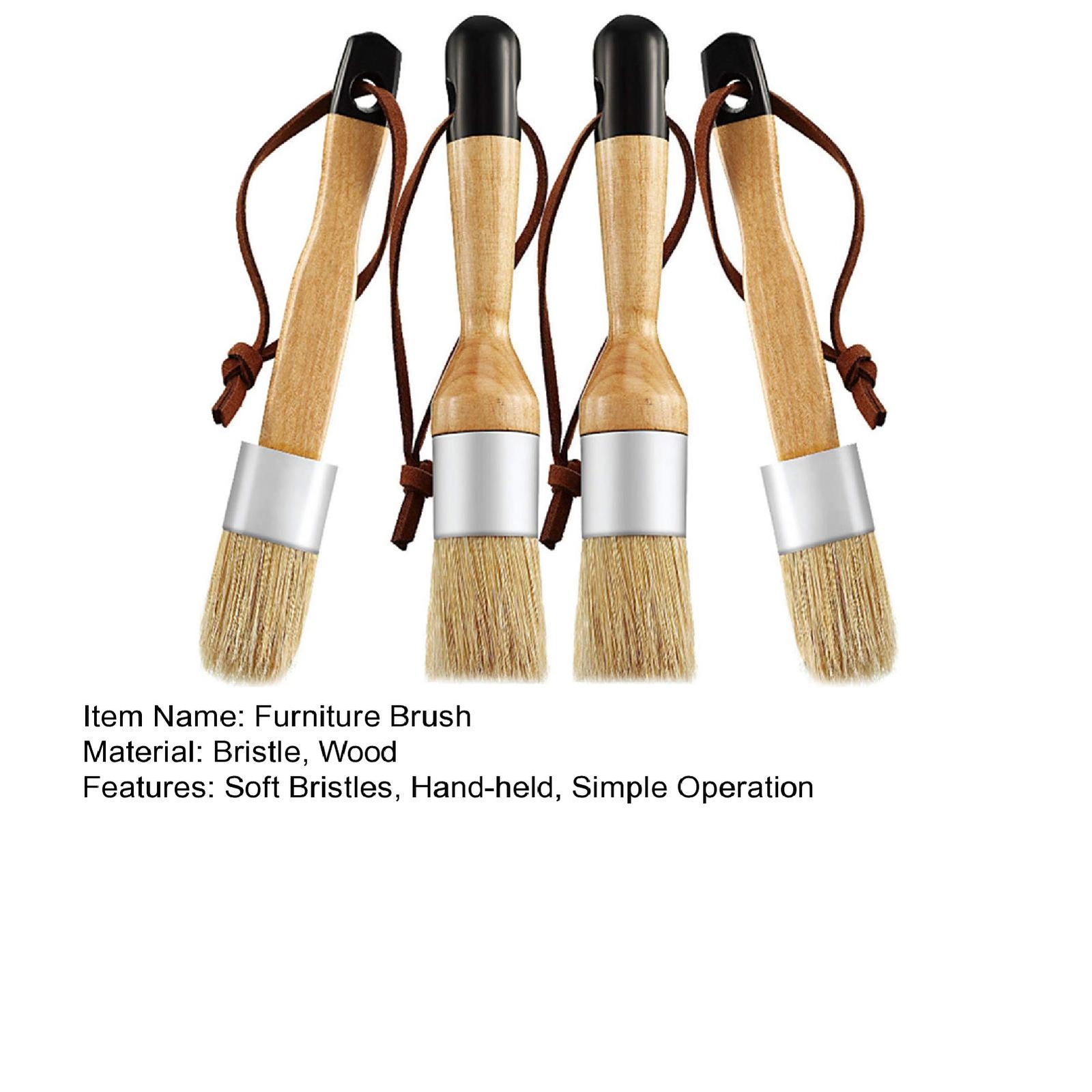 4pcs Chalk Paint Brush Strong Diy Chalk Wax Stencil Brush Set