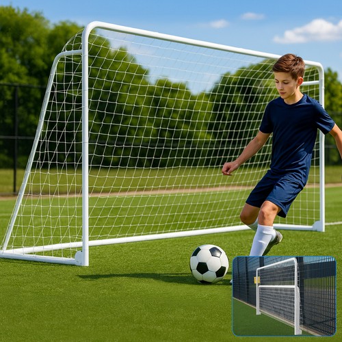 Juego de entrenamiento de fútbol Docred 12x6 pies red marco de poste de acero patio trasero - Imagen 8 de 31