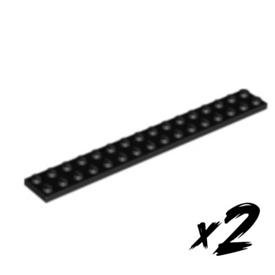 2x LEGO 4282   2x16 Plate   Platte   schwarz   black