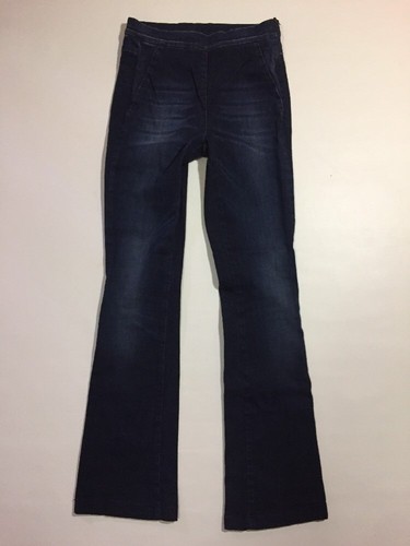 Benetton Sculpture Pin-Up 27/30 High Rise Dark Wash Slimming Jeans Boot Flare - Picture 2 of 17