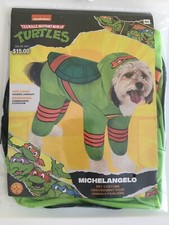 Teenage Mutant Ninja Turtle Michelangelo TMNT Pet Costume Size S Hooded Jumpsuit
