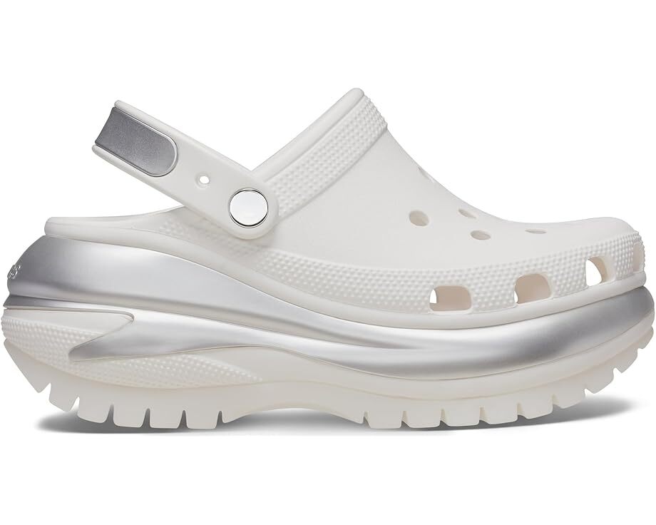 国内配送 CROCS CLASSIC MEGA CRUSH CLOG WHITE NEW Crocs Classic Mega Crush Clog - White/Silver | eBay