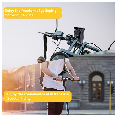 Motorcycle Bike Handlebar GPS Mount Cell Phone Holder Bicycle For iPhone Samsung - Photo 13 sur 13