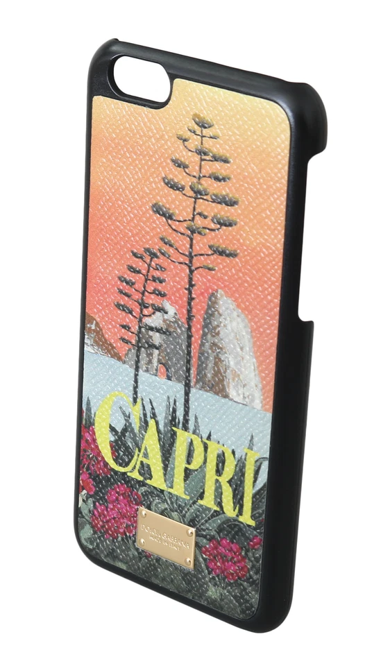 DOLCE & GABBANA Phone Case Cover Orange Capri Calfskin DG Logo iPhone 6 $300 - Image 2 of 4
