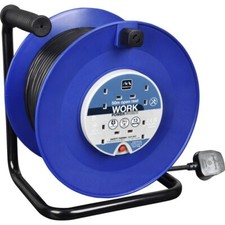 Masterplug 4 Socket 13A Large Open Reel With 50m Cable - 1 Year Guarantee