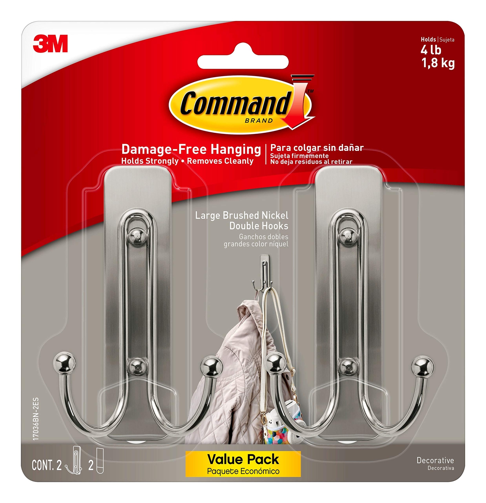 Wall Hooks Double Adhesive Strips Damage Free
