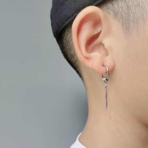 Unisex-Herren-Ohrringe Feder-Ohrringe Creolen Hip-Hop-Ohrschmuck Ohrring + < - Bild 3 von 15