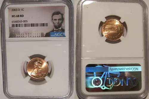 2003 D Lincoln Cent 1c NGC MS 68 RD Lincoln Label