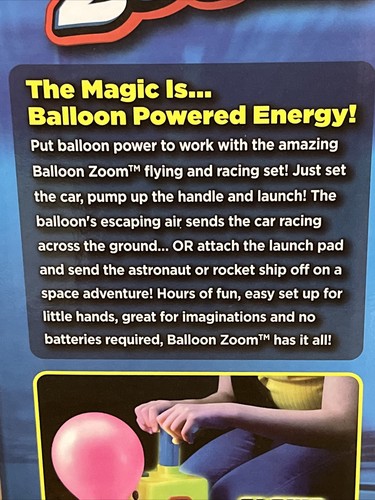 Ballon Zoom Ballonbetriebenes Fliegen & Rennen Set aus dem Fernsehen Brandneu - Bild 9 von 10