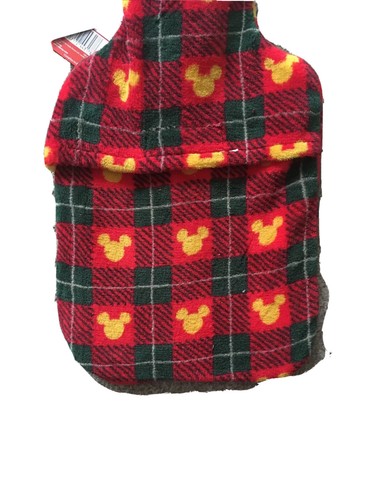 GEORGE DISNEY MICKEY MOUSE FESTIVE XMAS RED HOT WATER BOTTLE TARTAN FLEECE COVER - Picture 11 of 11