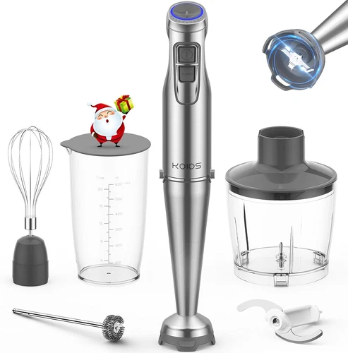 KOIOS 1100W 5-in-1 Immersion Hand Blender 12 Speed Stainless Steel Stick Blender