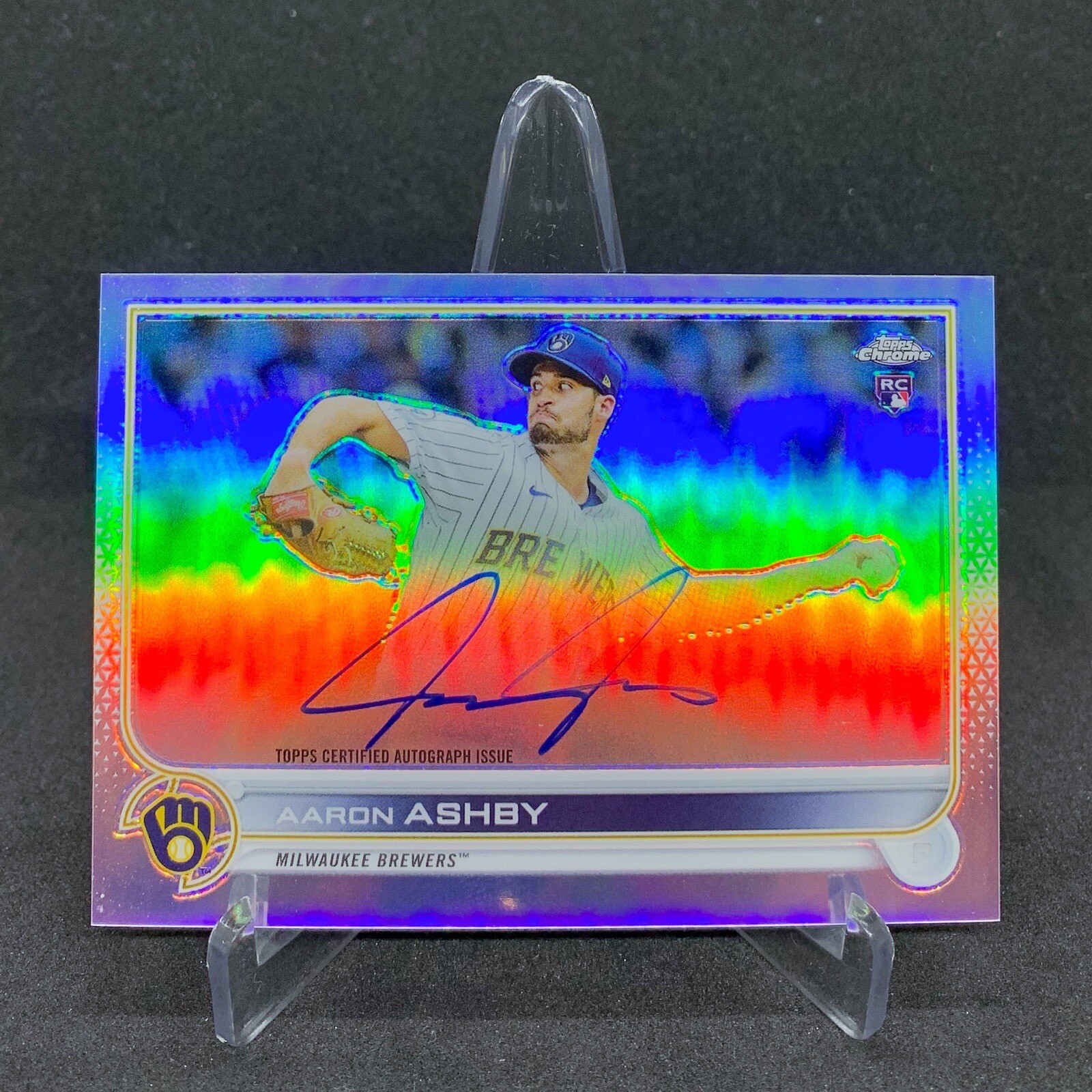 2022 Topps Chrome Aaron Ashby Refractor /499 Autograph Rookie Auto RC Brewers