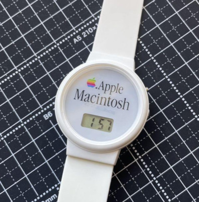 Apple Novelty Watch White Quartz Digital No Box Used