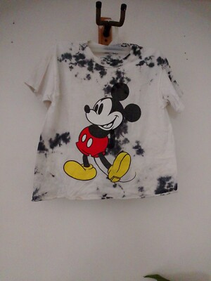 Mickey Mouse Disney  Gym Crop Top T Shirt Size XS Tie Dye
