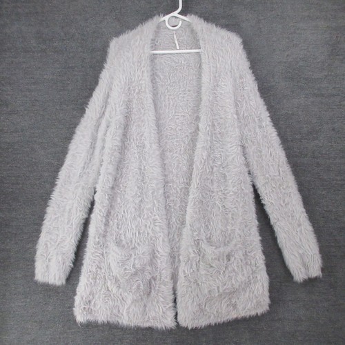 Free People Cardigan Womens XS Fuzzy Long Sleeve Oversized Open Pockets Long - Picture 1 of 11